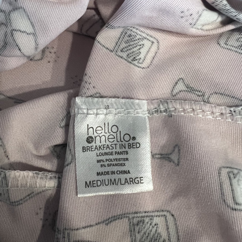 Hello Mello-Breakfast in Bed-Lounge Pants-/Champagne & Glasses Size M/L - Picture 8 of 9